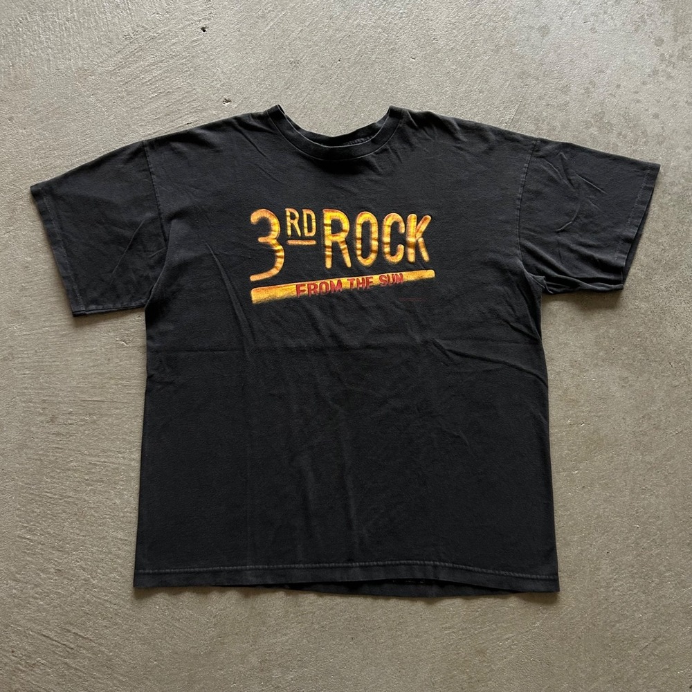 Vintage 90s 3rd Rock From The Sun Shirt Size XL Black 1996 Stanley Desantis Show